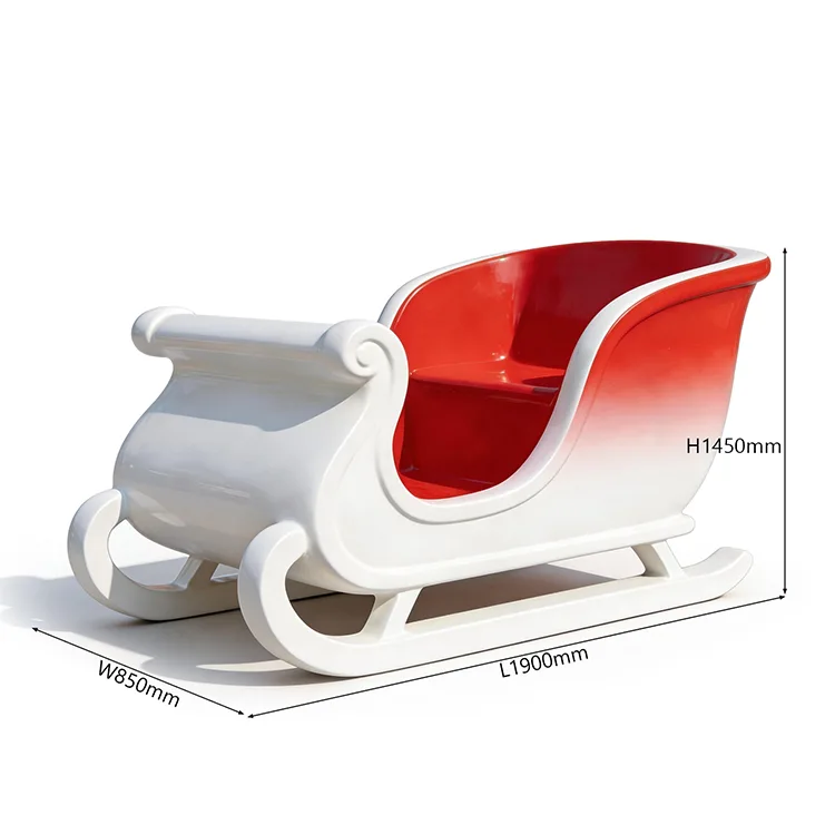 Christmas Fiberglass Santa Sleigh Sculpture