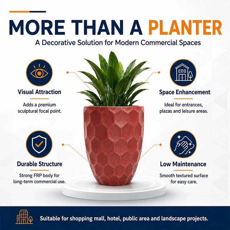 Custom Sculptural FRP Planter