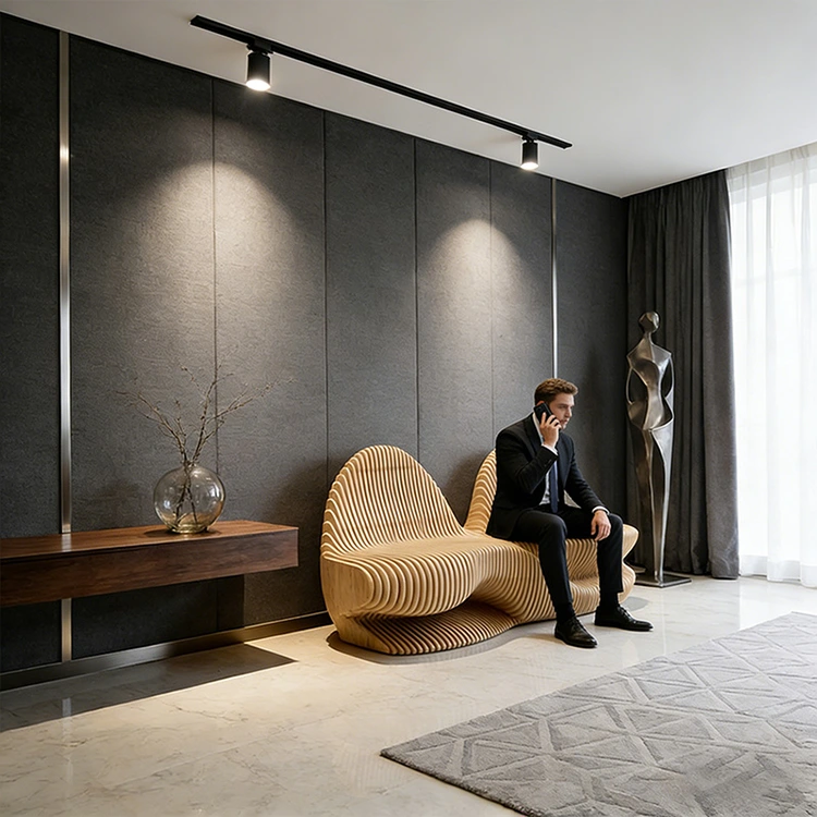 Parametric Wave Seating Bench for Commercial Spaces