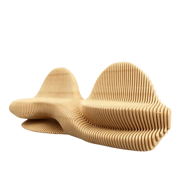 Parametric Wave Seating Bench for Commercial Spaces