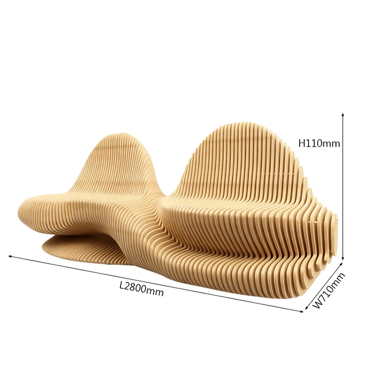 Parametric Wave Seating Bench for Commercial Spaces